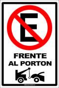 TR023 No Estacionar Frente al Portón, Material Galvanizado Medidas 60x40