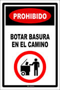 EDI007 Prohibido Botar Basura en el Camino, Material Galvanizado, Medidas 60x40